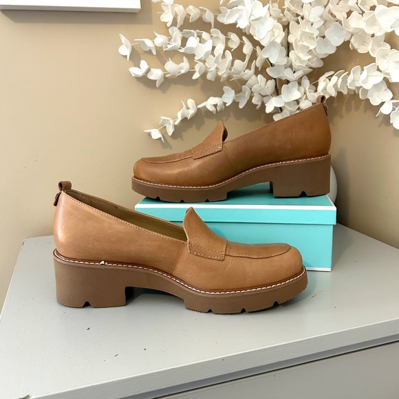 Like New Naturalizer Darry Platform Loafers Toffee Natural Leather Size 8 - Picture 3 of 16